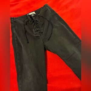 Free People Lace Up Skinny Jeans